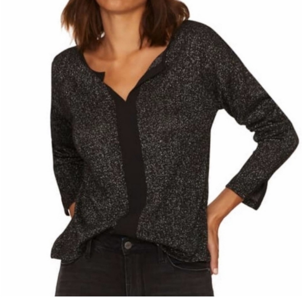 Sanctuary V Neck Metallic thread and Black Women's Top